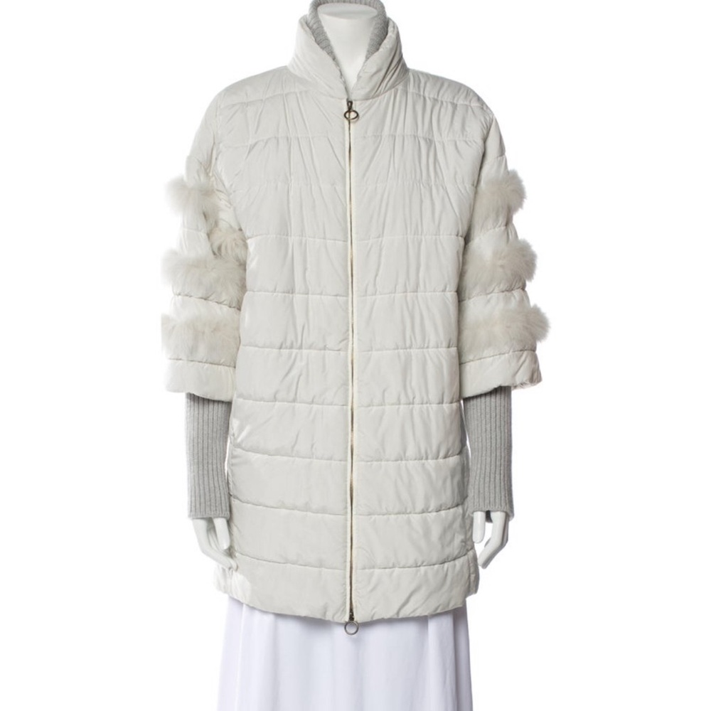 Agnona Elegant White Quilted Women's Coat
